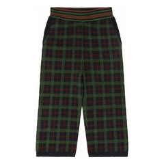 FUB - Yeşil Carreaux Feutré Merino Yün Pantolon