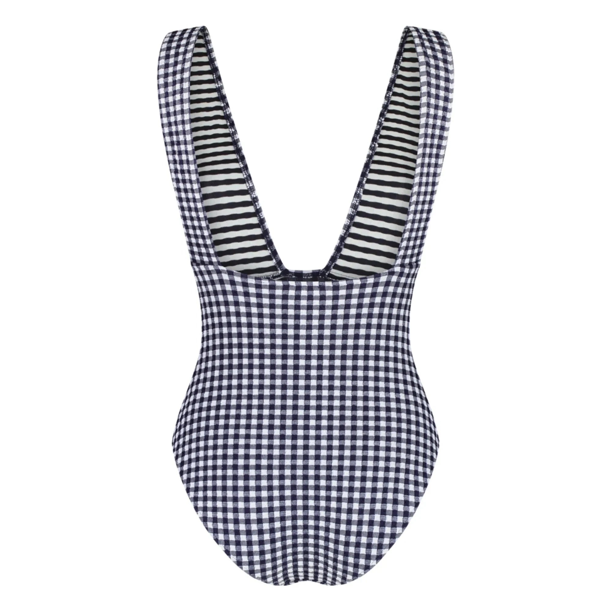 Anja Paris - Le Plongeant Vichy One-Piece Swimsuit | Navy