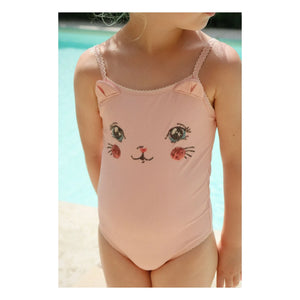 Konges Sløjd - 1-Piece Kitty Recycled Fiber Swimsuit | Pink