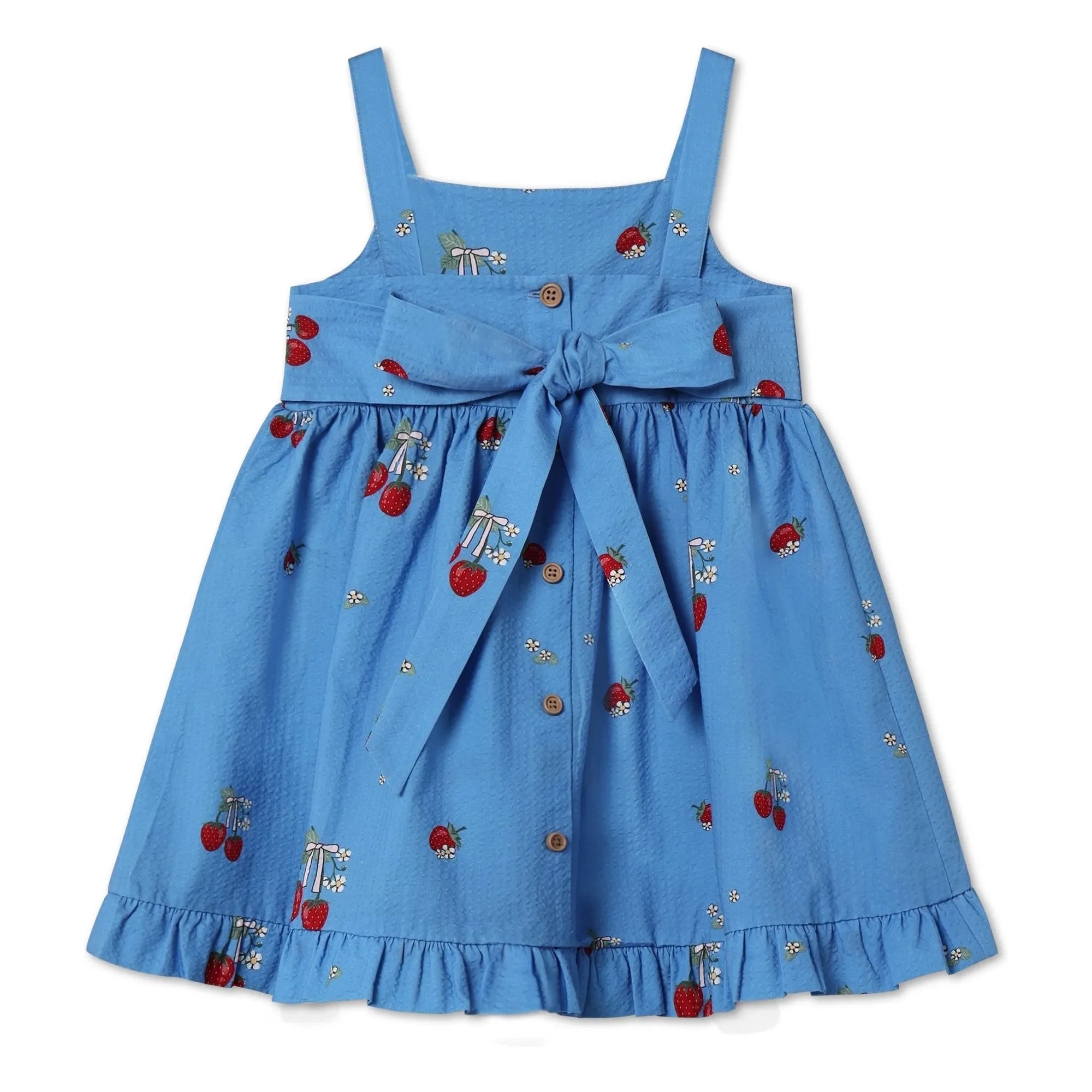 Fliink - Apple Strawberry Strapless Dress | Azure Blue