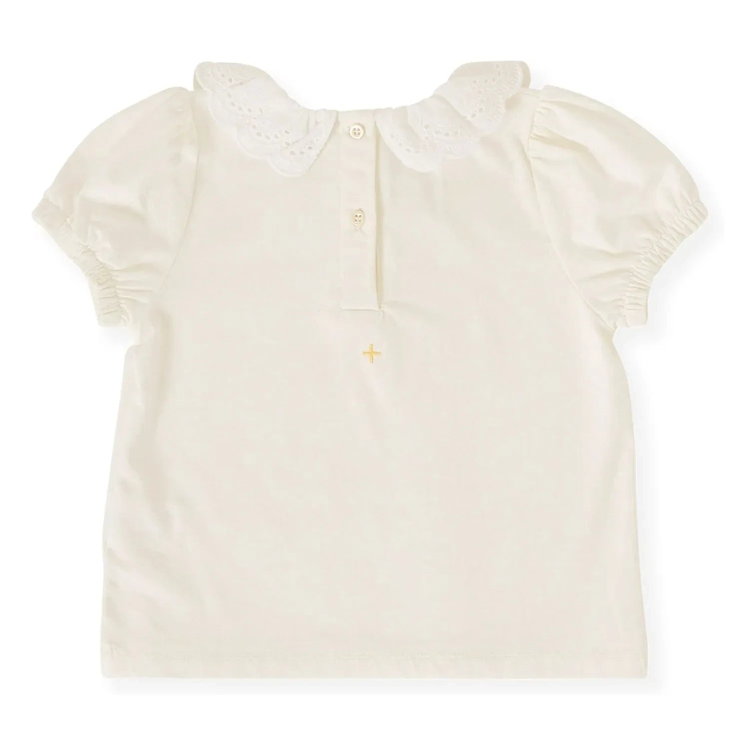 Goldie + Ace - Flounce neck T-shirt | White