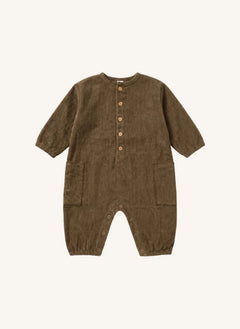 Studio Bohème - Big Papi Fitted Velvet Organic Cotton Jumpsuit | Olive