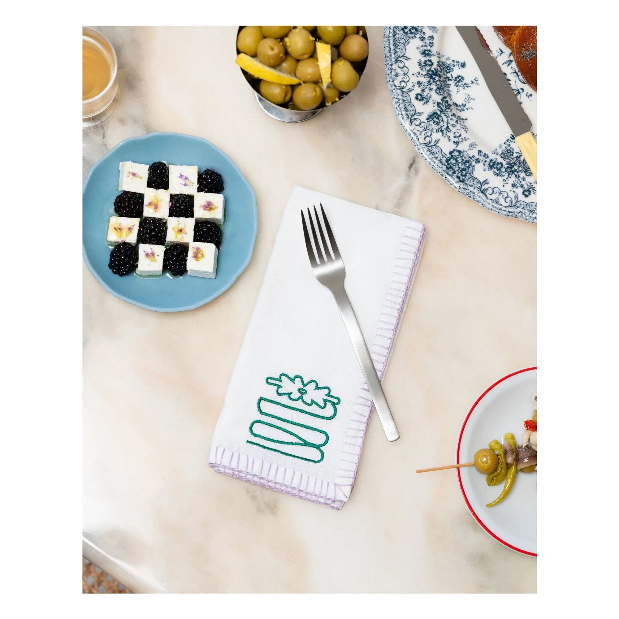 Tarta Gelatina - Nakışlı peçeteler - 4'lü set
