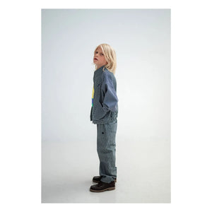Repose AMS - Striped Organic Cotton Windbreaker | Blue