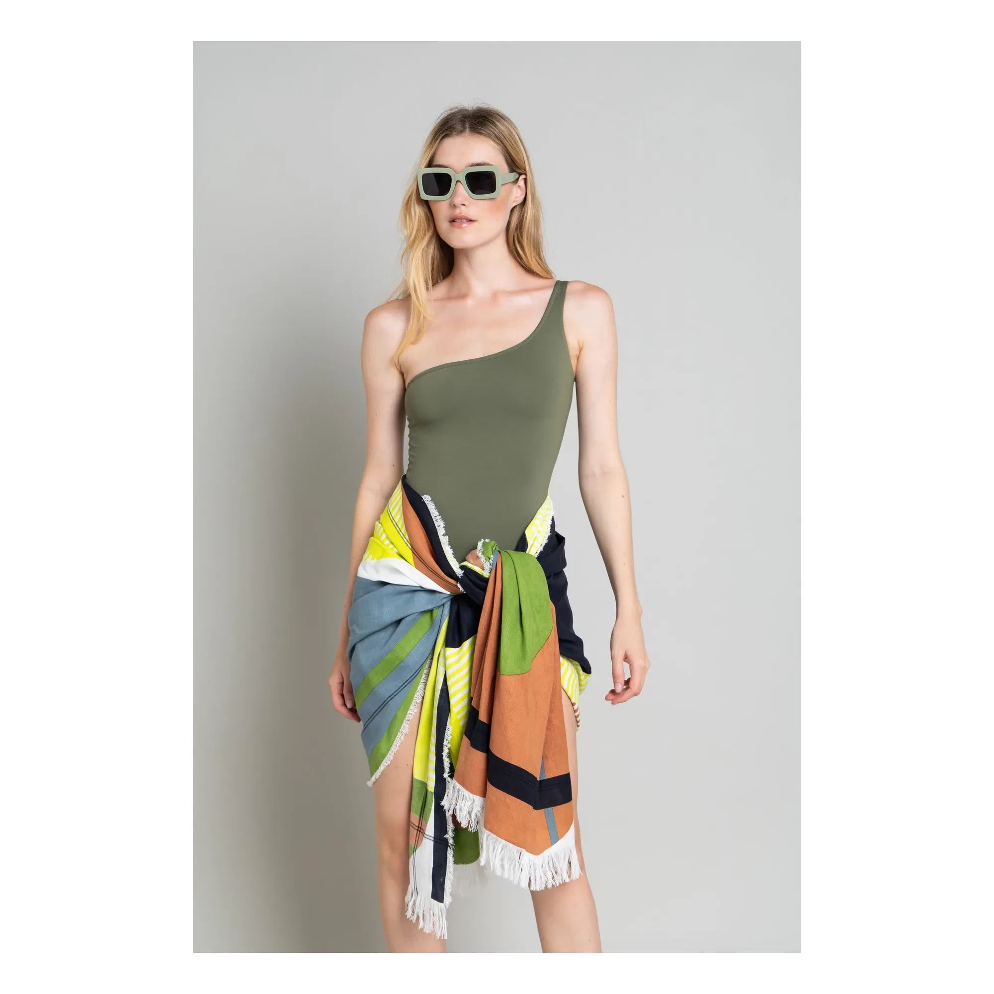 Smallable Woman - Janet Asymmetrical One-Piece Swimsuit | Light Khaki