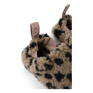 Liewood - Maui Leopard Print, Sherpa-Style Slippers Made from Recycled Fibers | Brown