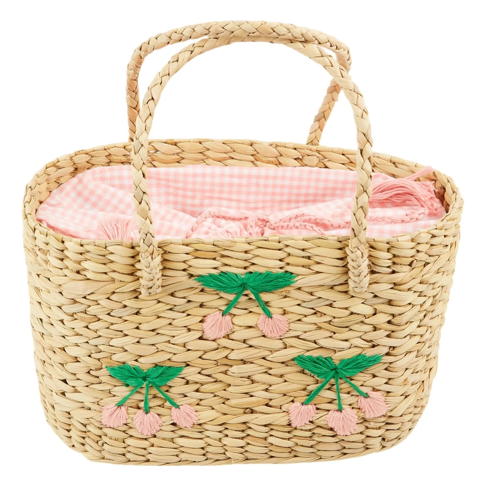 Emile et Ida - Cherry Wicker Basket | Natural