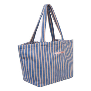 Jera Mini - Striped Towel Beach Bag | Royal blue