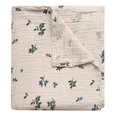 garbo&friends - Blueberry Cotton Muslin Swaddle | Ivory