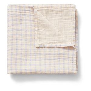 garbo&friends - Gingham Sky Swaddle | Light Blue
