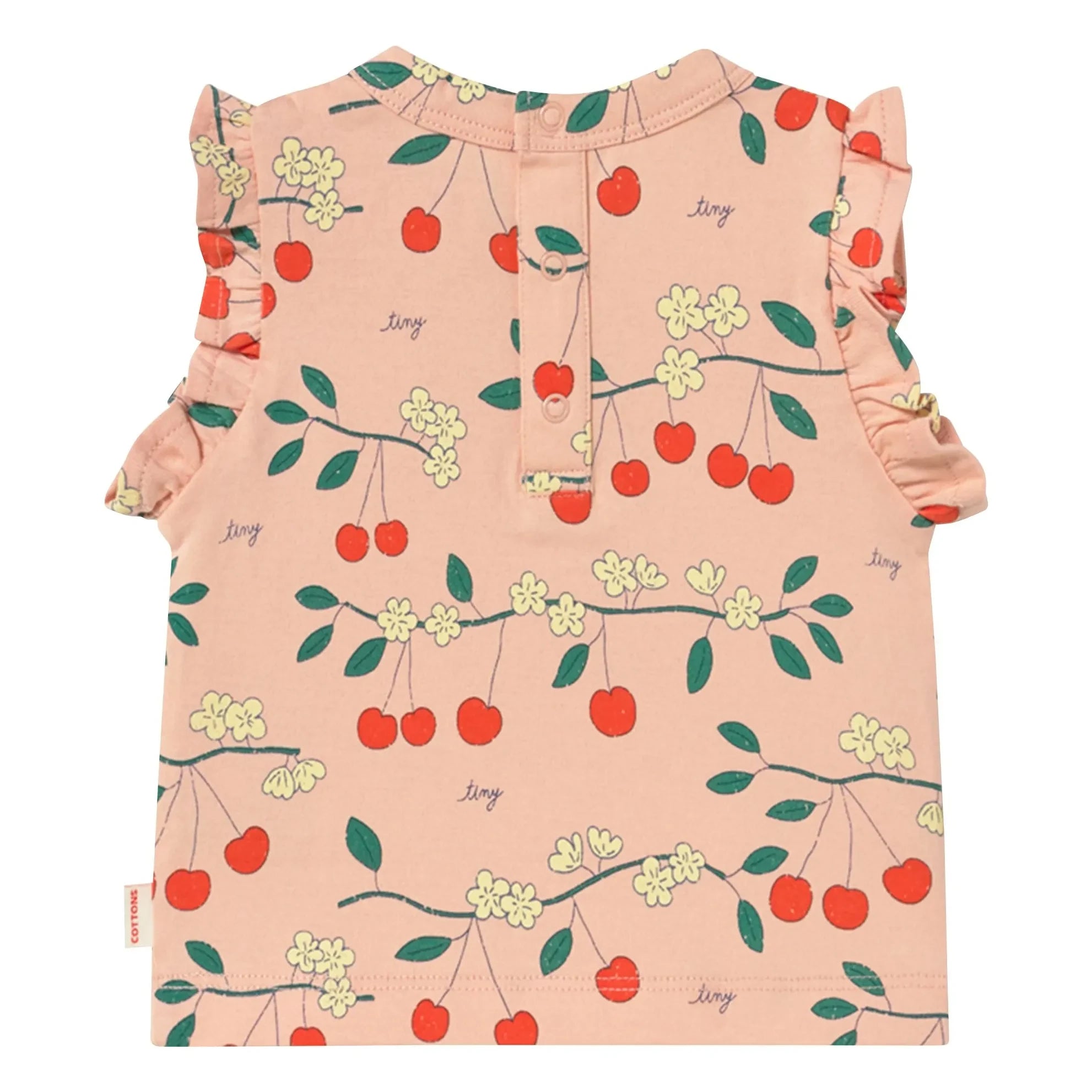 Tinycottons - Cherry ruffle T-shirt Organic cotton | Pink