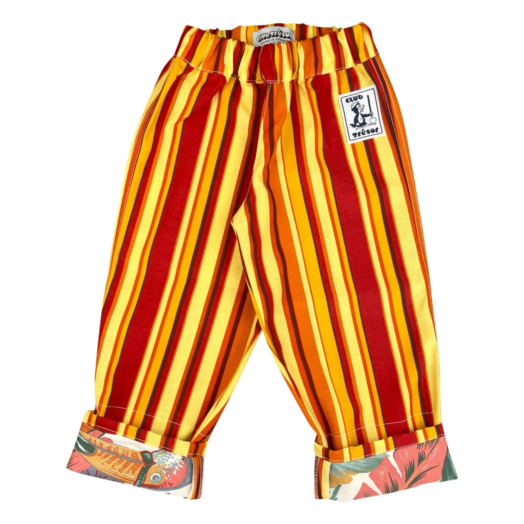 Club Trésor - Striped Beach Umbrella Pants | Orange