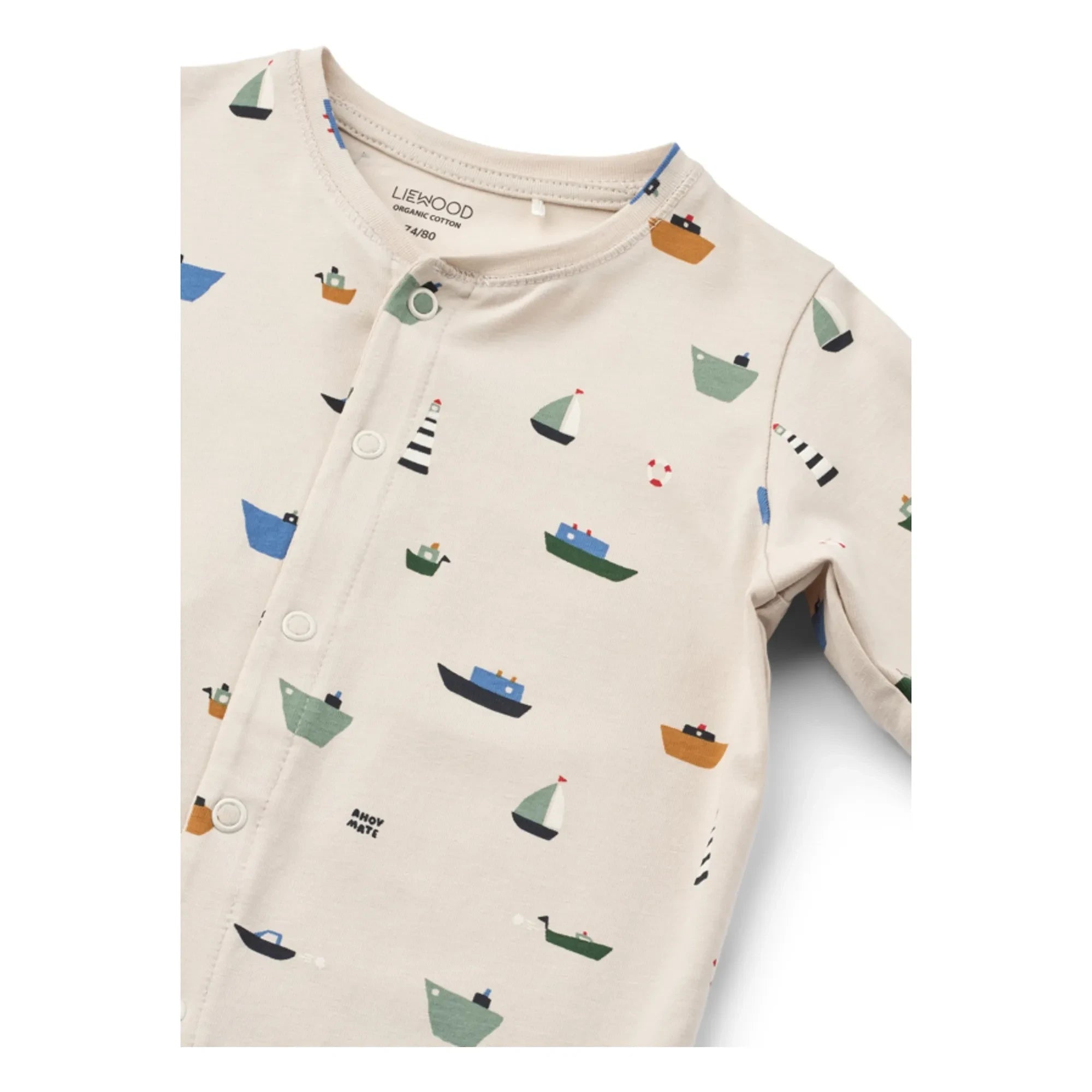 Liewood - Organic Cotton Birk Bateaux Pajamas | Beige