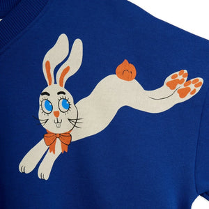 Mini Rodini - V yaka sweatshirt Rabbits Organik pamuk | Mavi