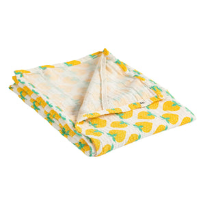 Bobo Choses - Strawberry Patterned Baby Diaper Organic Cotton Gauze | White