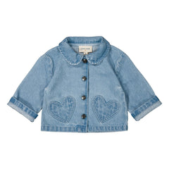 Louis Louise - Bonnie Baby Denim Heart Pocket Jacket | Light Blue