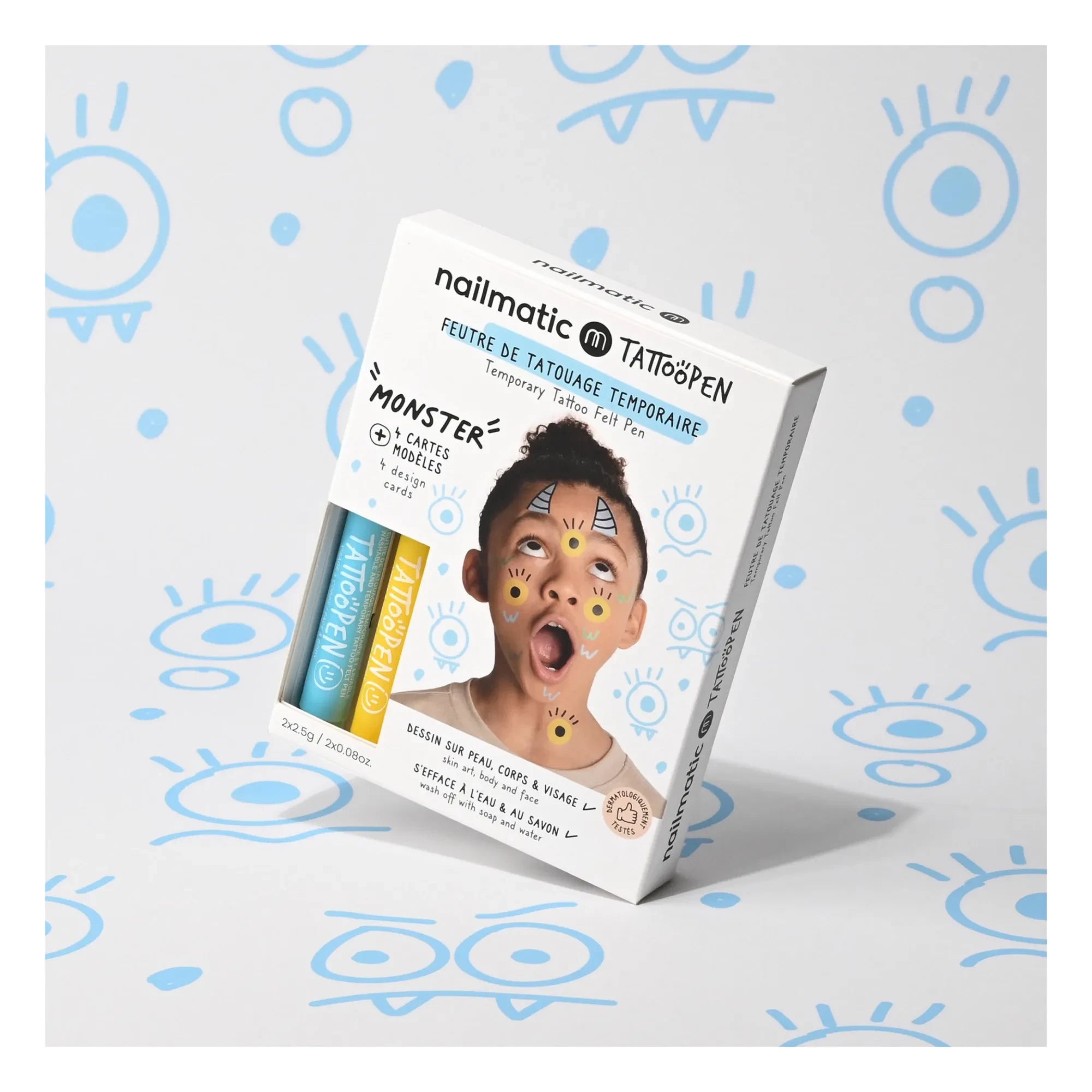 Nailmatic Kids - Tattoopen Monster Tattoo Chalk Pen Duo Set