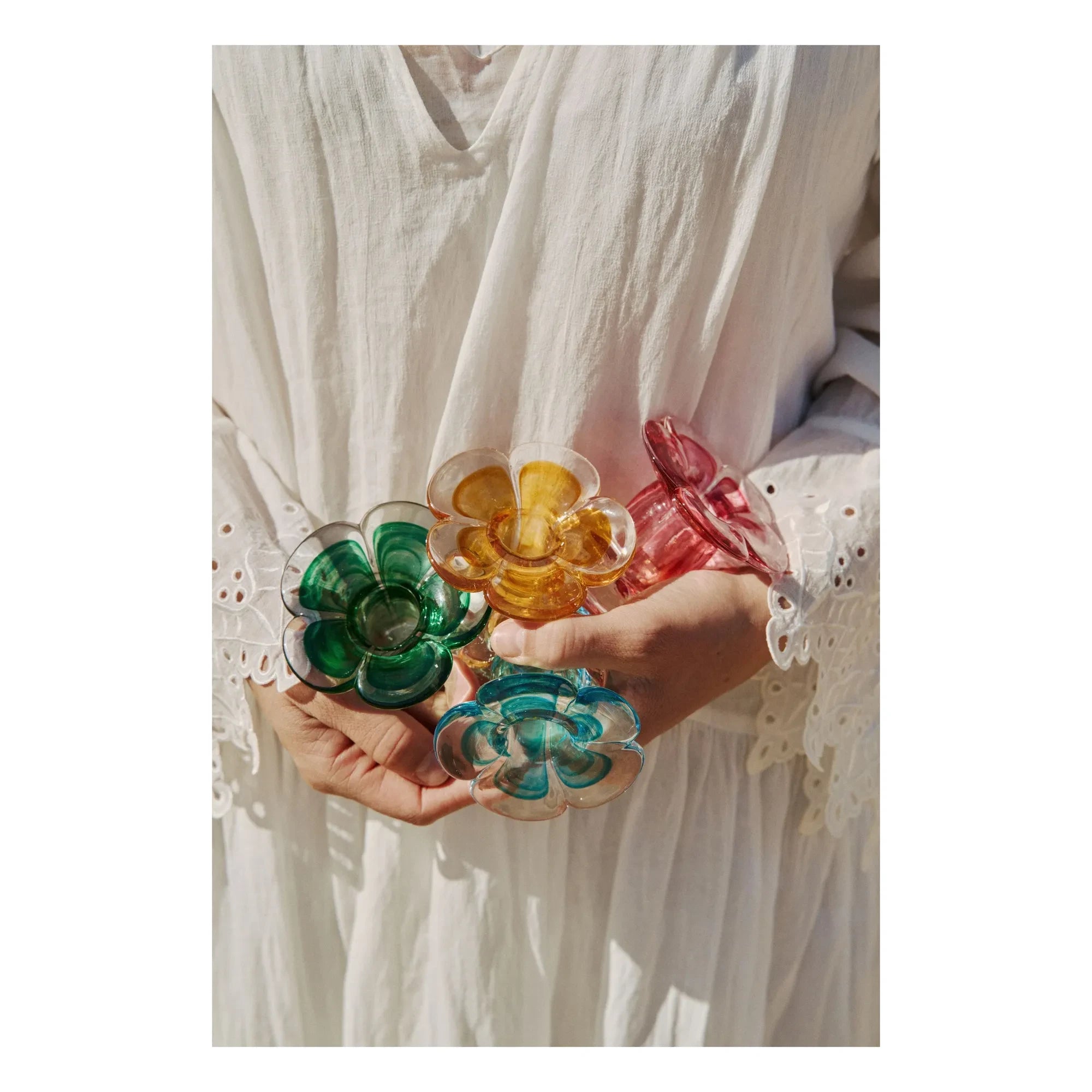 Denise - Stella Glass Candle Holder | Green