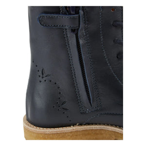Emile et Ida - Lace-up Leather Boots | Navy Blue