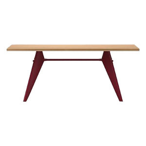 Vitra - EM Table - Japanese Red Pedestal - Jean Prouvé, 1950 | Oak