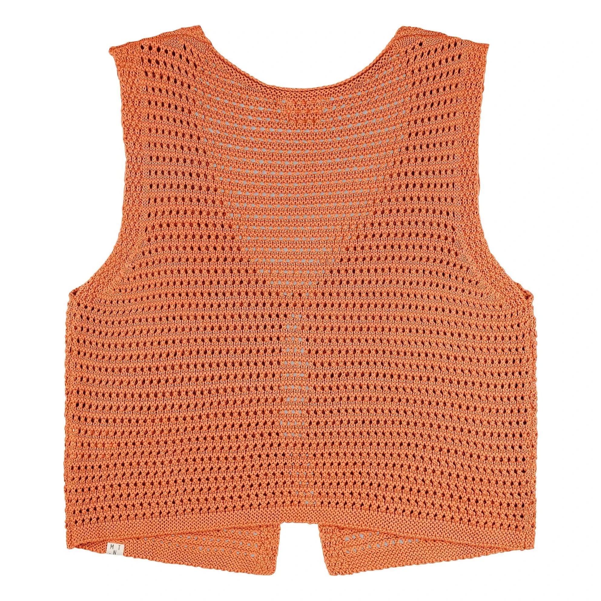 Matona - Strappy Knotted Organic Cotton Vest | Apricot
