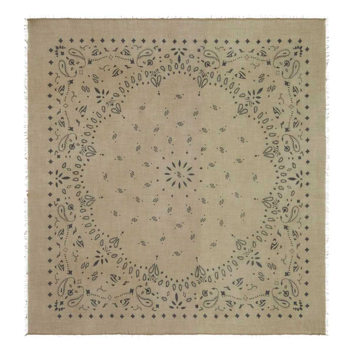 Kujten - Effy Cashmere Voile Bandana | Marled Khaki