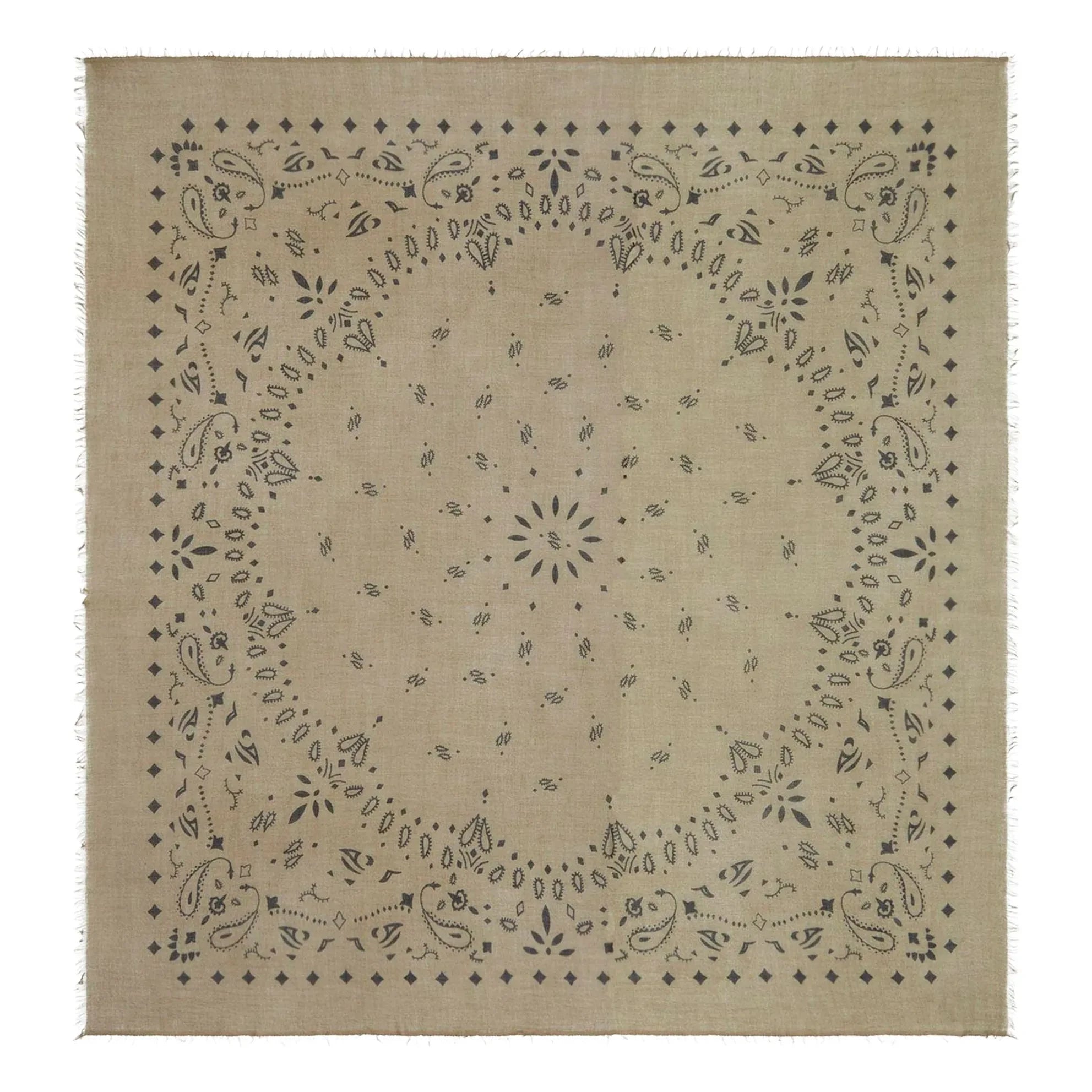 Kujten - Effy Cashmere Voile Bandana | Marled Khaki