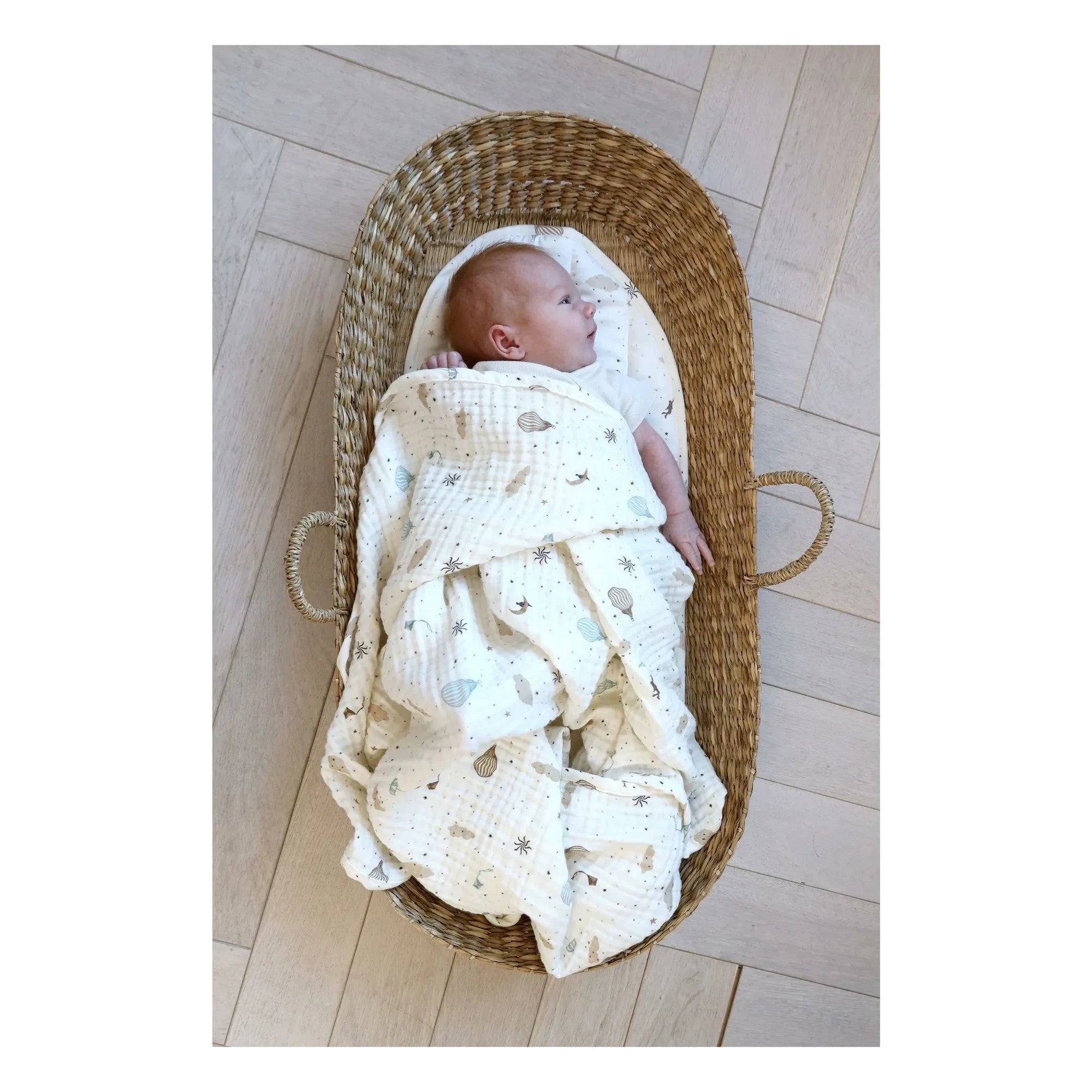 Cam Cam - Dreamland Muslin Blanket | Light Blue