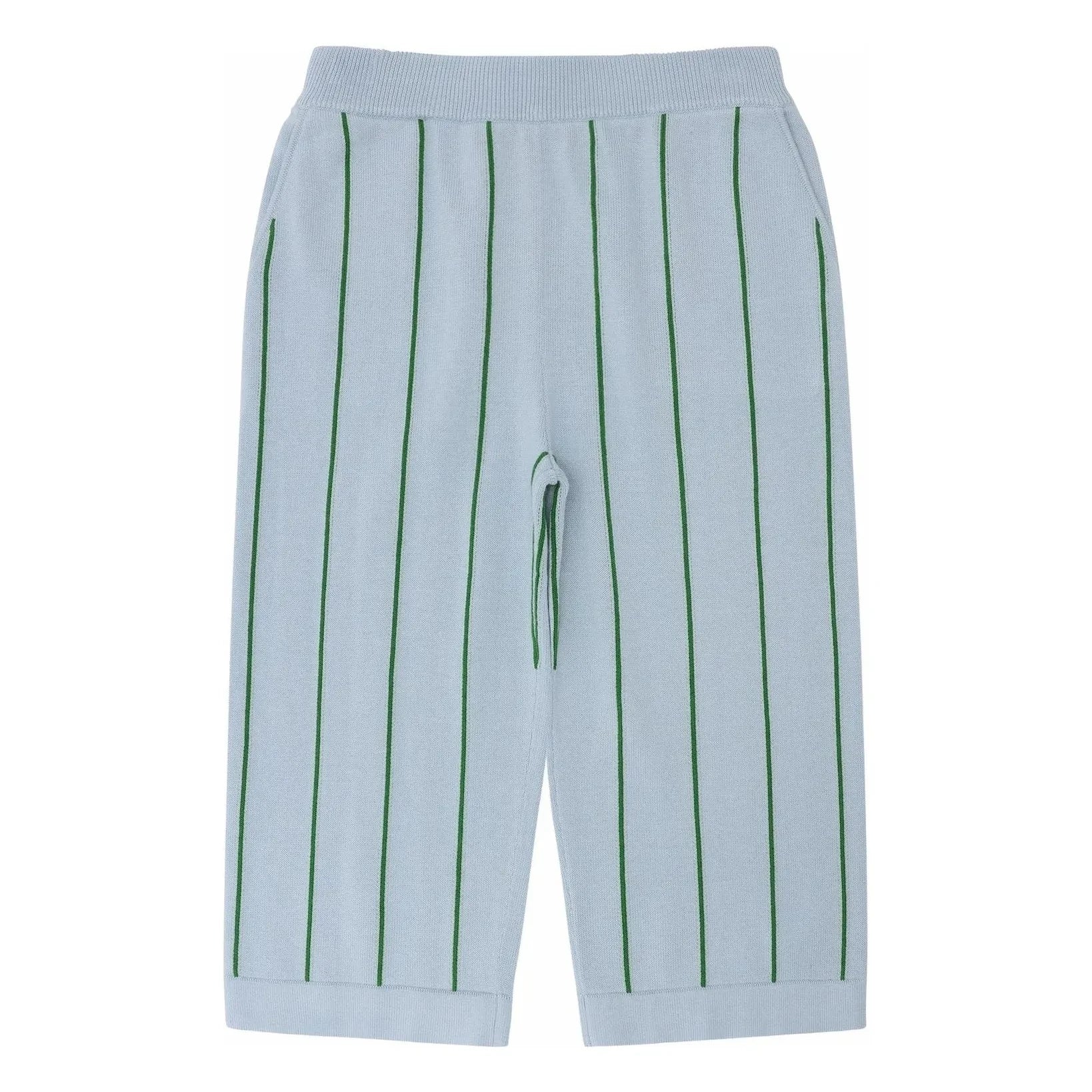 FUB - Striped Trousers Extra Fine Knit Organic Cotton | Light blue