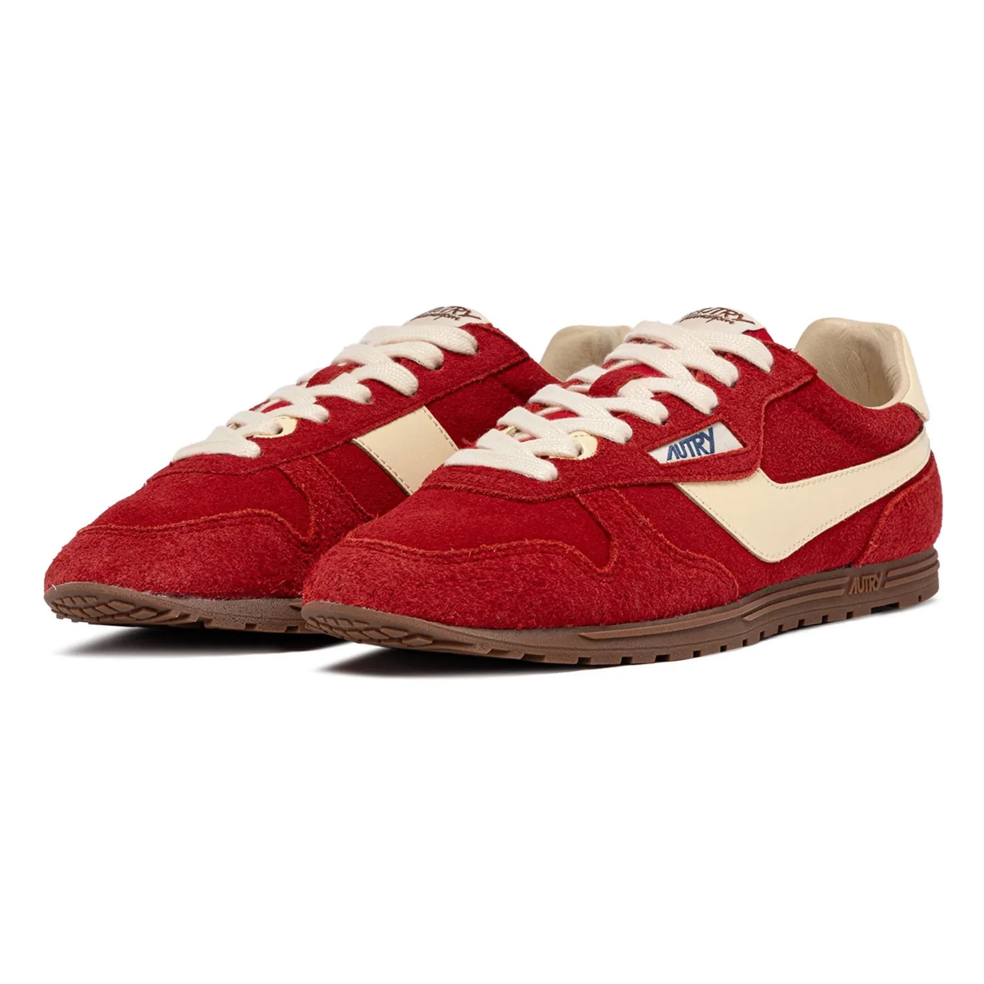 Autry - Windspin Low Two-Tone Suede and Leather Sneakers | Red