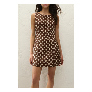 Faithfull the Brand - Pois Lydie Linen and Cotton Dress | Chocolate