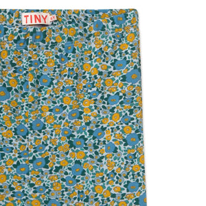 Tinycottons - Organic Cotton Floral Pattern Ribbed Spanish Trousers | Blue