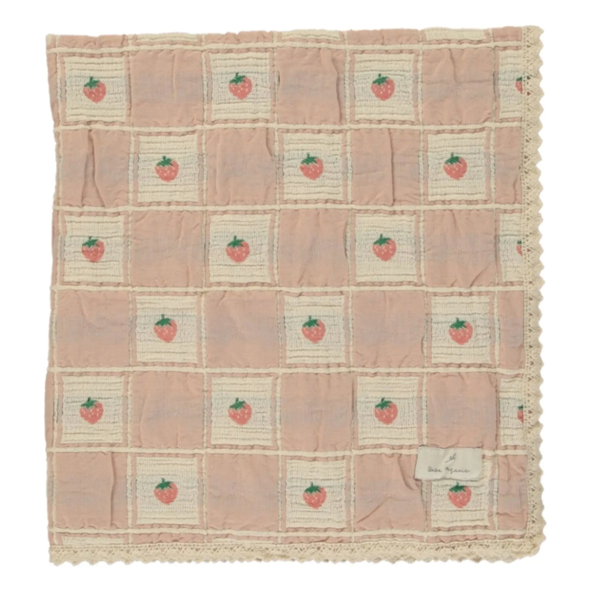 Bebe Organic - Strawberry Organic Cotton Blanket | Peach