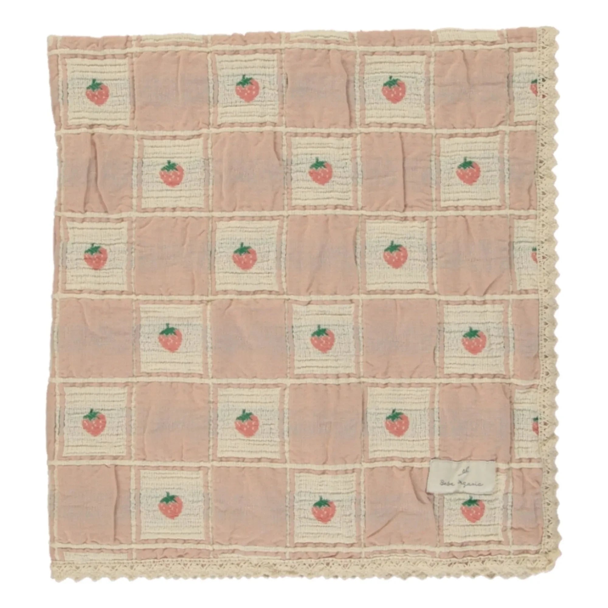 Bebe Organic - Strawberry Organic Cotton Blanket | Peach
