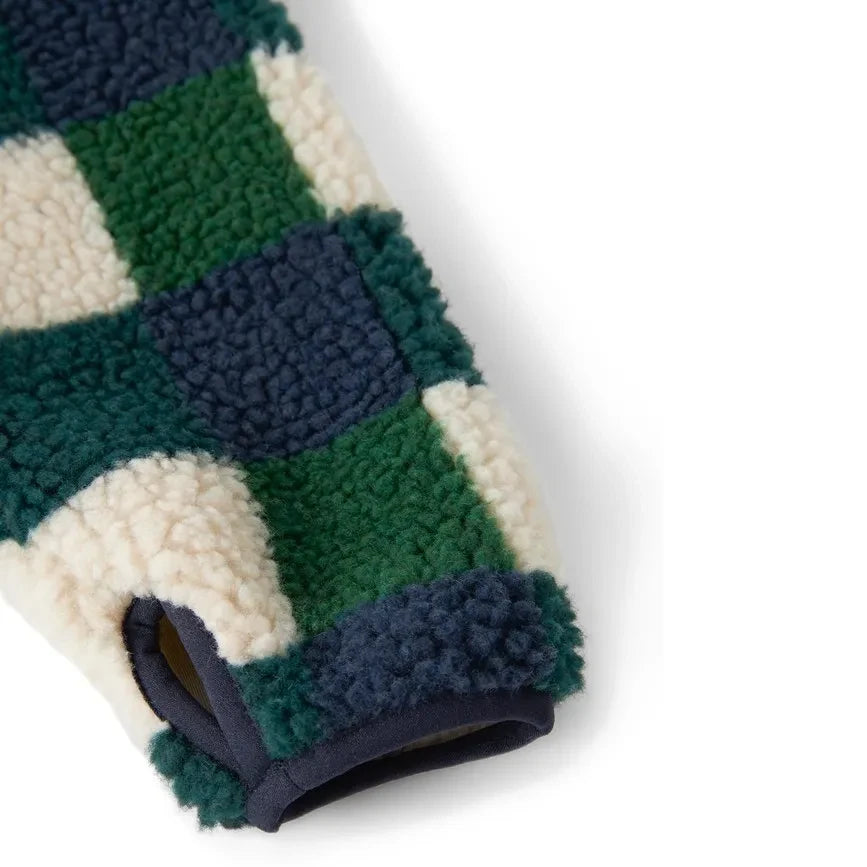 Liewood - Nolan Checked Sherpa-Style Jacket, Made from Recycled Fibers | Navy