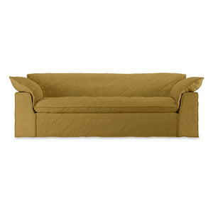 HKliving - Nomad 3-Seater Linen Sofa | Ocher