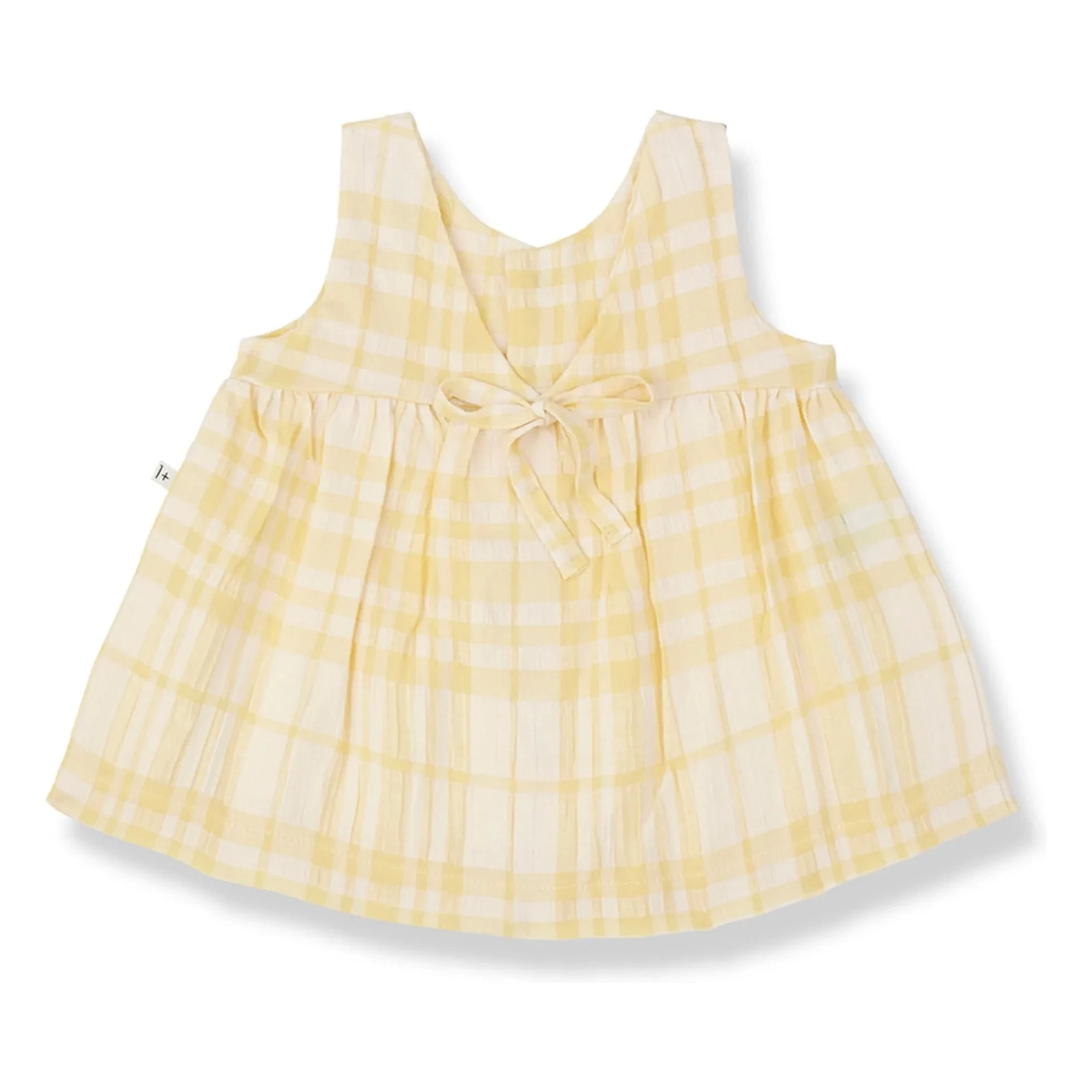 1+ in the family - Aranella Linen Check Dress | Yellow