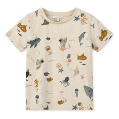 Liewood - Apia Fish Organic Cotton T-shirt | Beige
