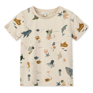 Liewood - Apia Fish Organic Cotton T-shirt | Beige