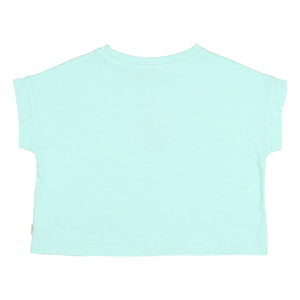 Búho - Strawberry Patterned Organic Cotton T-Shirt | Aqua