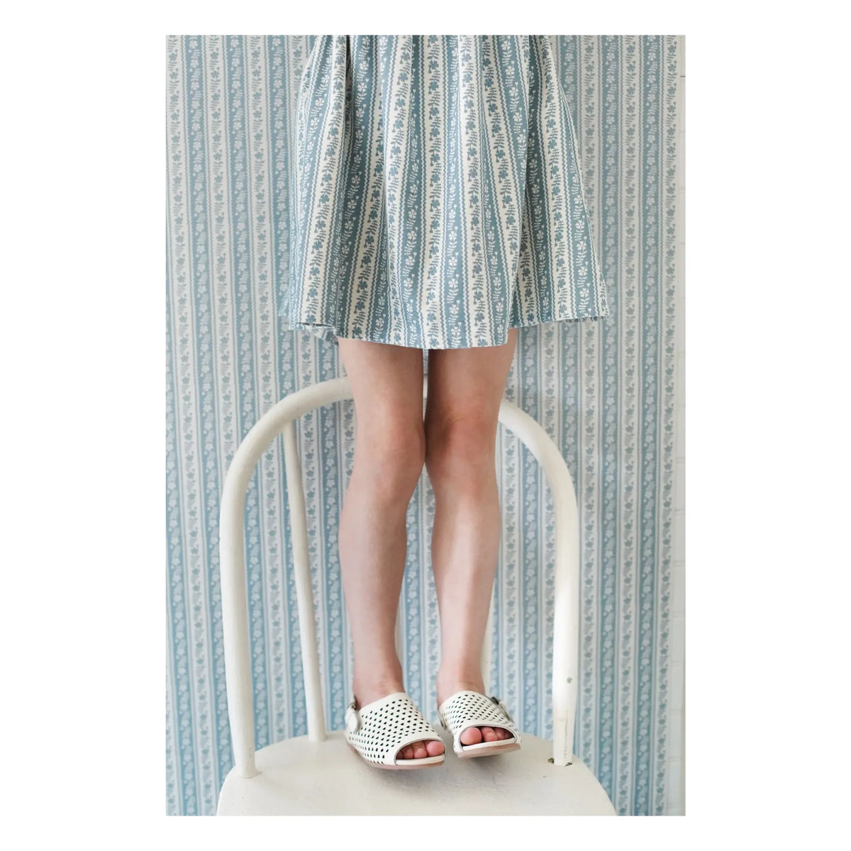 Soor Ploom - Eloise Striped Organic Cotton Apron Dress | Ecru