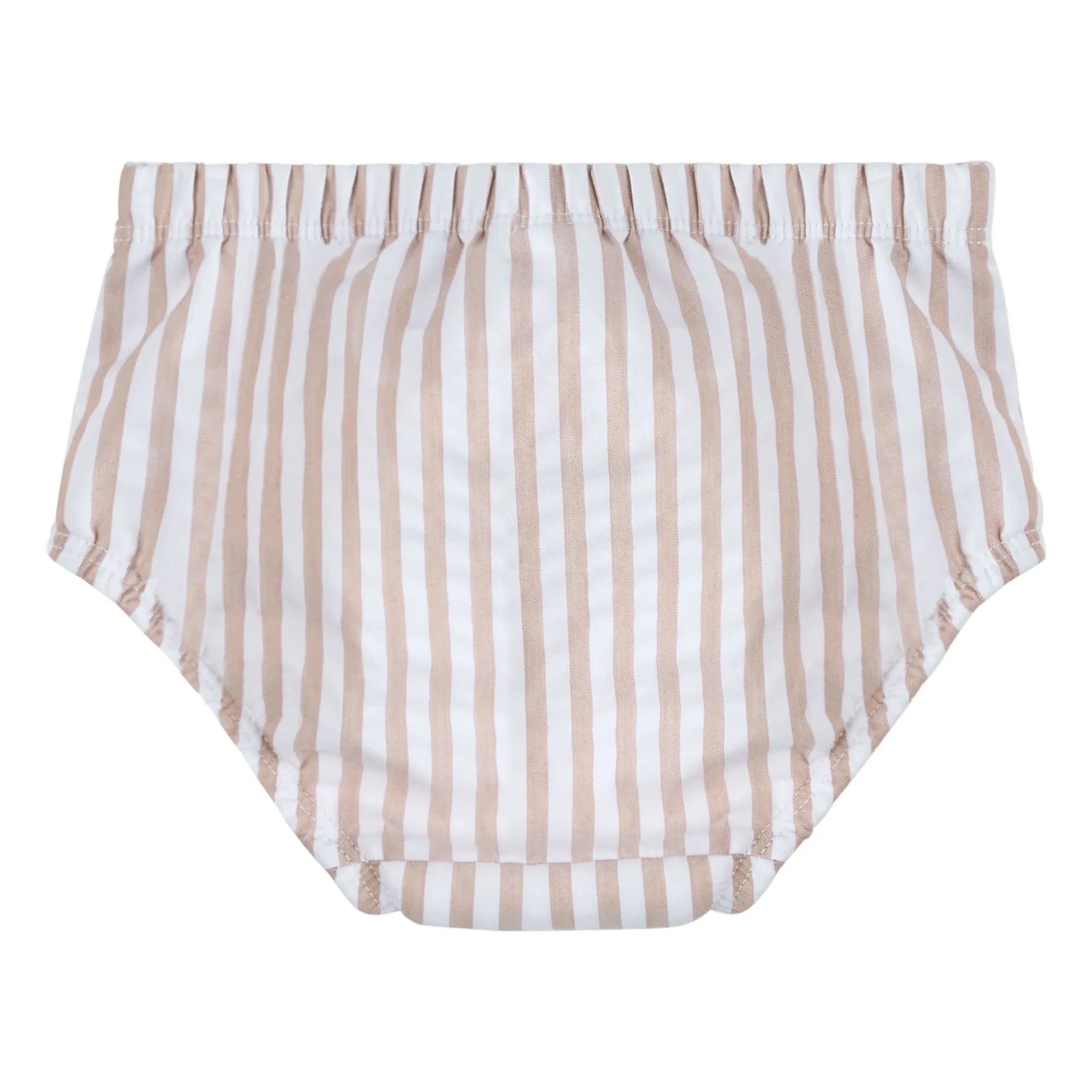 Petit Lem - Seersucker Anti-UV Striped Baby Diapers, Recycled Fibers | Beige