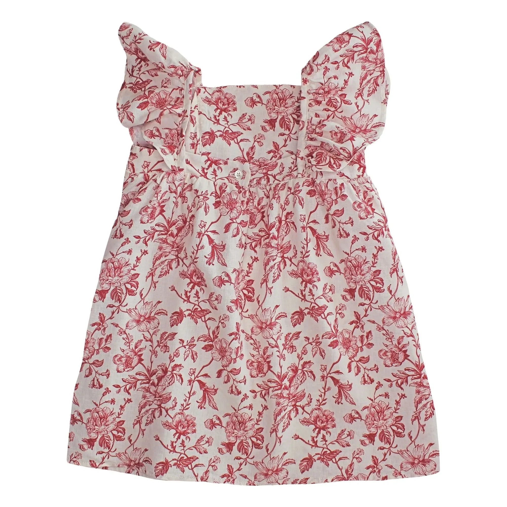 Babe & Tess - Francesca Fleurie Linen Dress | Red