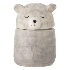 Bloomingville Mini - Puk Stoneware Saklama Kutusu | Açık Gri