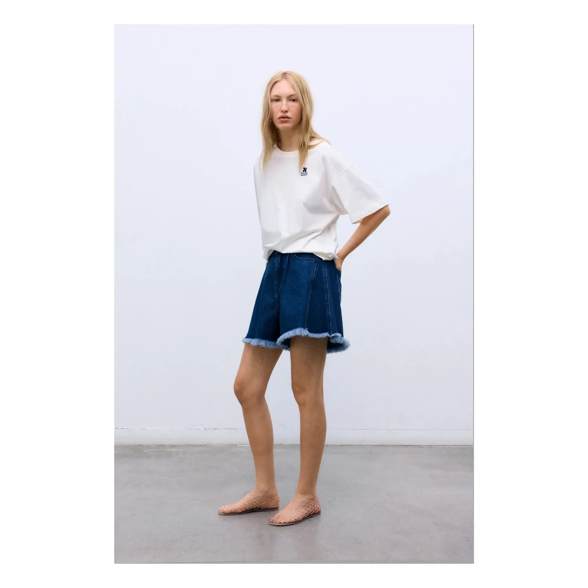 the new society - Cotton Shorts | Denim Blue