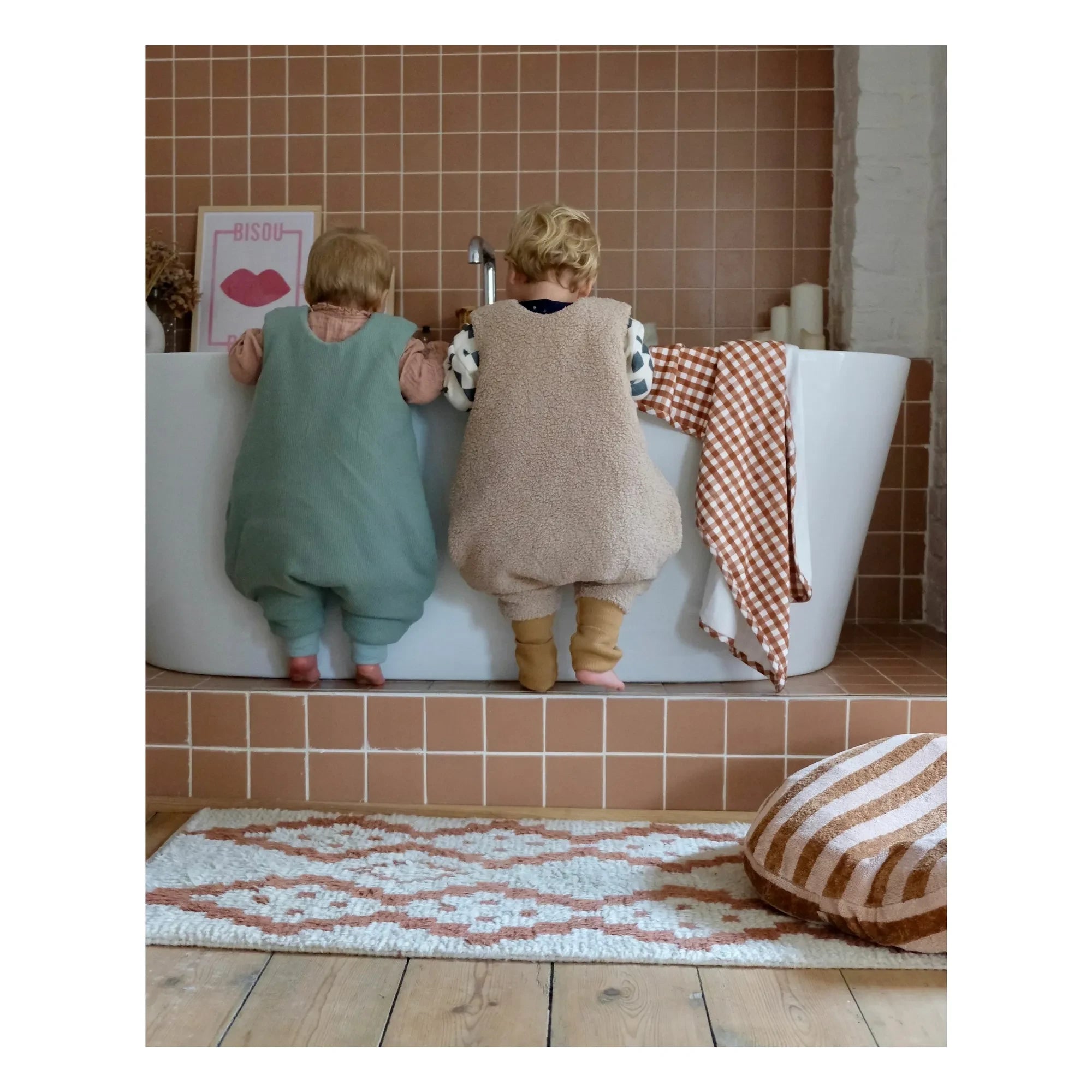 Tante Reine - Organic cotton footed sleeping bag Teddy | Sand