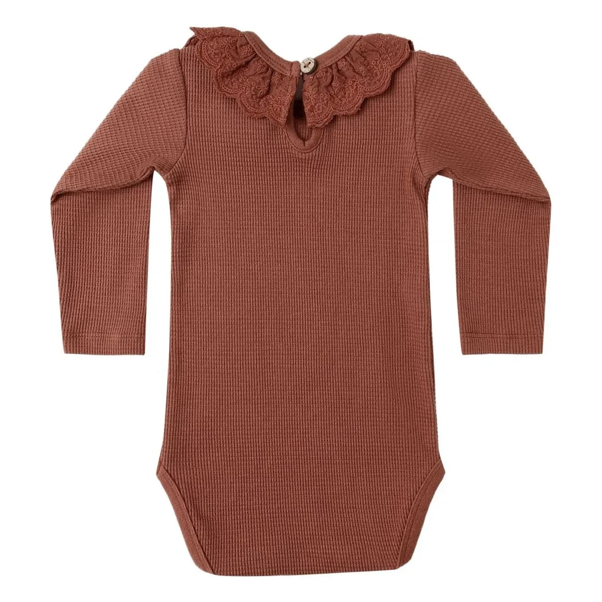 Quincy Mae - Ruffled Turtleneck Bodysuit | Rouge Brun