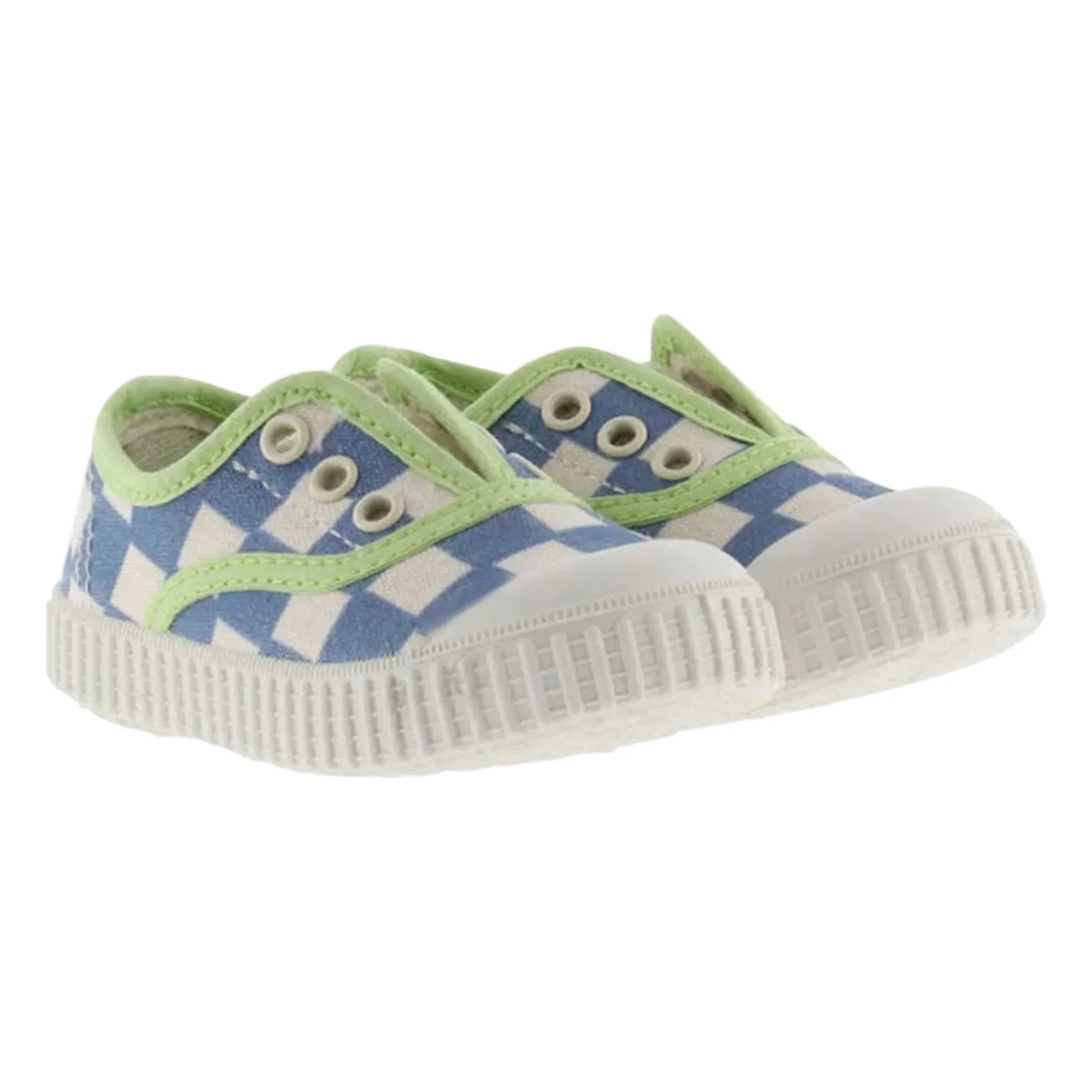 Victoria - Canvas Checkered Sneakers | Blue