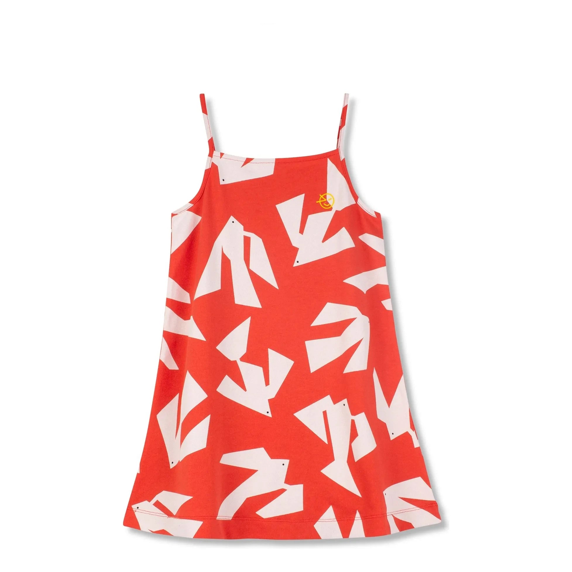 Wynken - Birds Organic Cotton Dress | Red