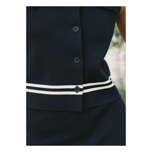 The Tiny Big Sister - Sailor Cotton Blouse | Navy Blue
